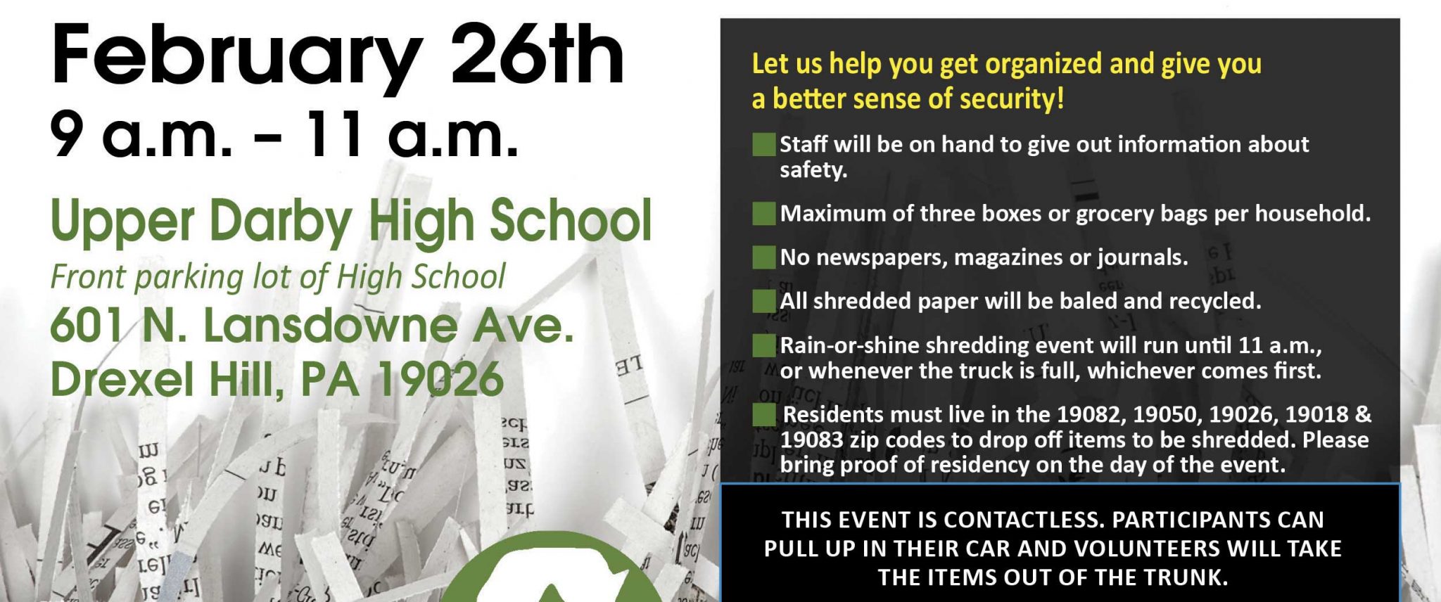 Free Shredding & Safety Event Delaware County District Attorneys Office