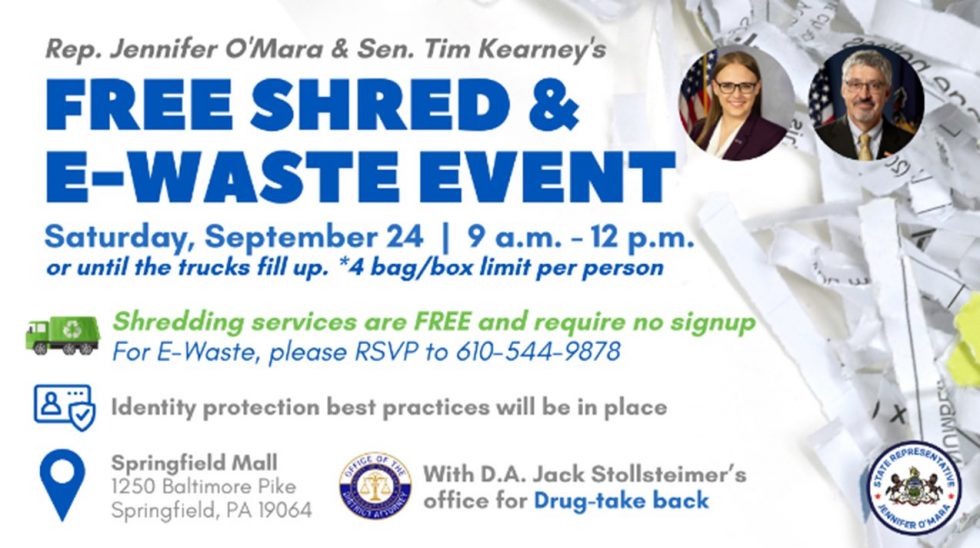 Free Shred & EWaste Event Delaware County District Attorneys Office